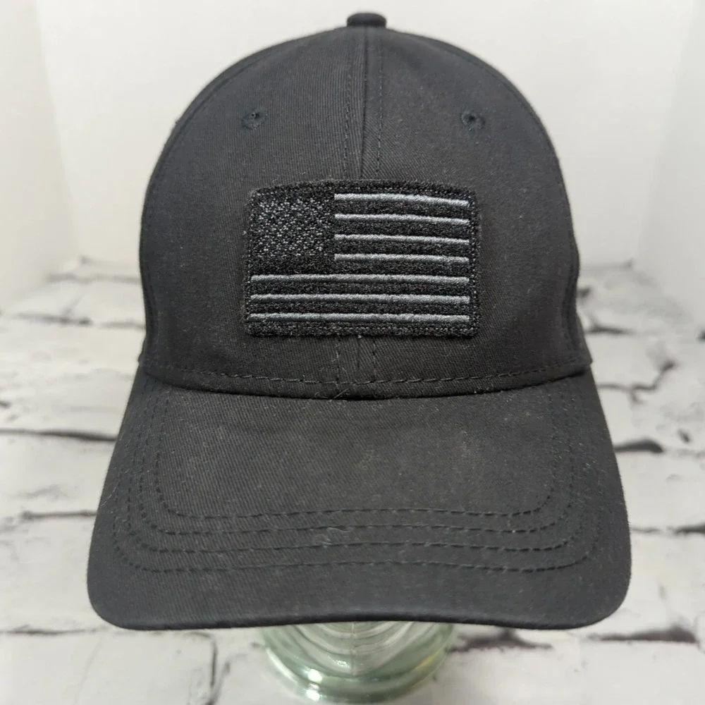 Flag Patch Black Snapback Hat Adjustable Ball Cap